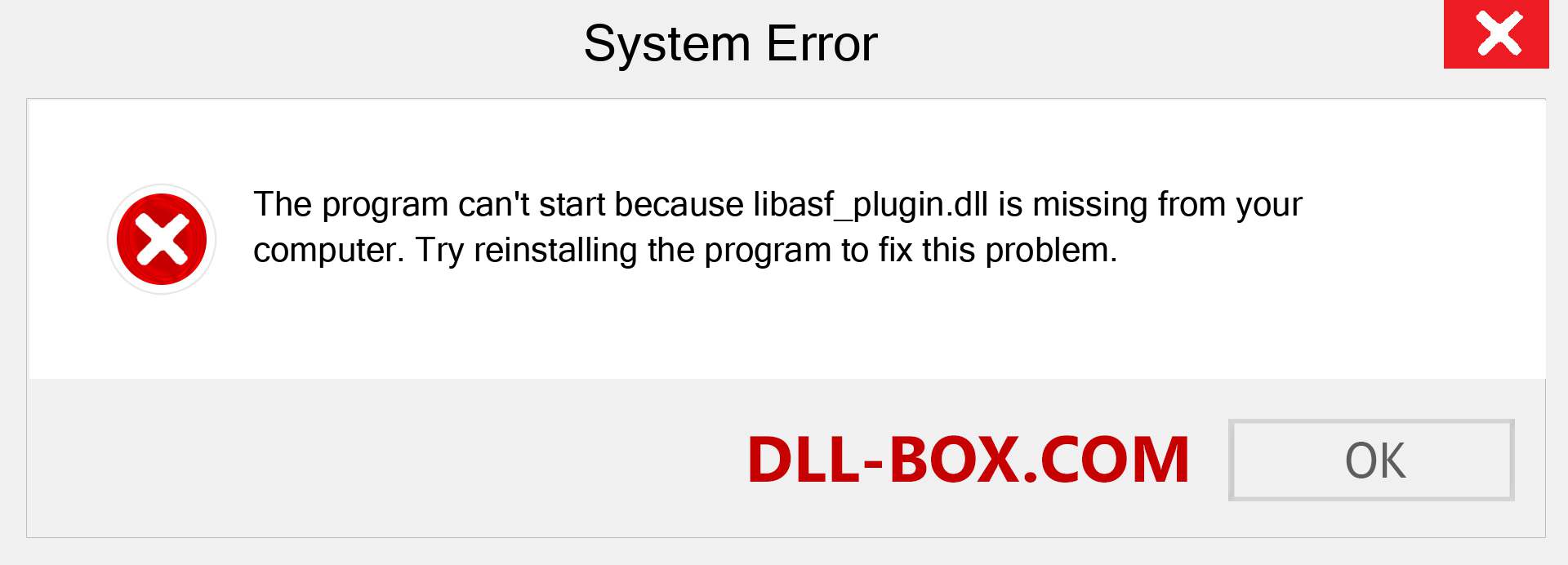  libasf_plugin.dll file is missing?. Download for Windows 7, 8, 10 - Fix  libasf_plugin dll Missing Error on Windows, photos, images